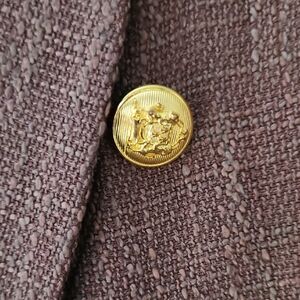 Elegant Textured Blazer with Gold Button